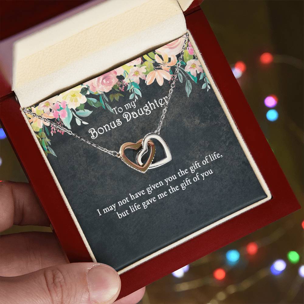 Bonus Daughter Gift Step Daughter Gift Stepdaughter Necklace Daughter Jewelry Step Daughter Birthday Interlocking Hearts Necklace