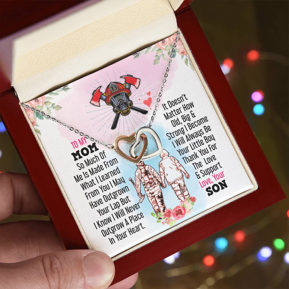 Firefighter'S Mom - Interlocking Heart Necklace Interlocking Hearts Necklace