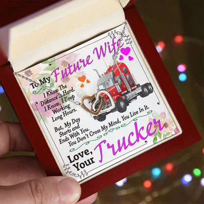 Trucker'S Future Wife - Interlocking Heart Necklace Interlocking Hearts Necklace