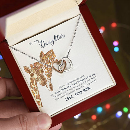 Gift For Daughter From Mom Daughter Mother Necklace Interlocking Hearts Necklace