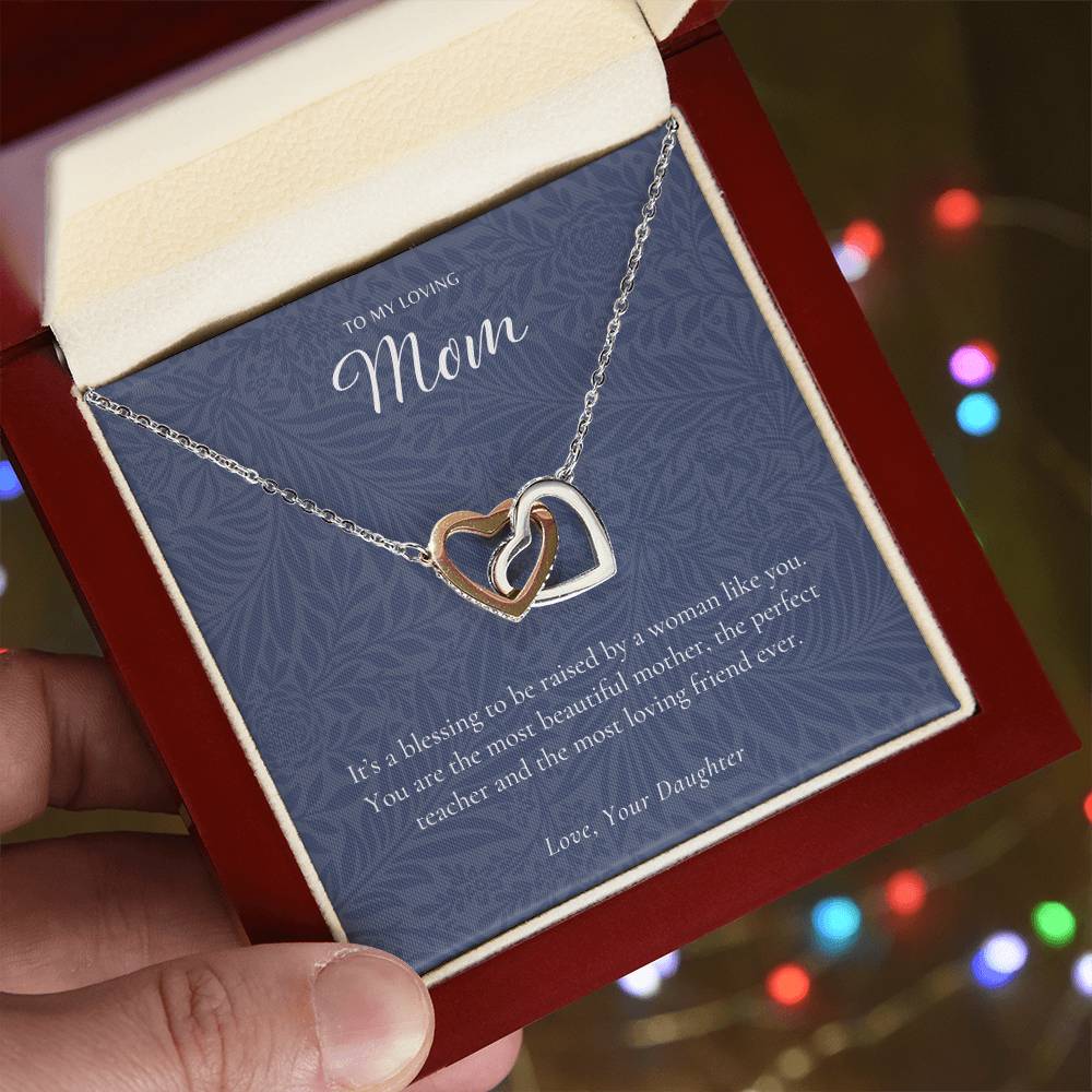 Gift For Mom From Daughter Mother Necklace From Daughter Mother'S Day Gift From Daughter Best Mom Gift Mother'S Birthday Gift Interlocking Hearts Necklace