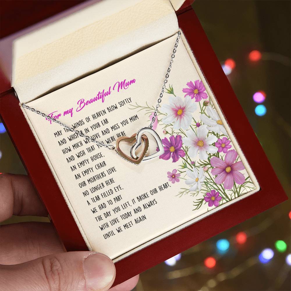 Gift For Mom - Mom In Heaven - The Interlocking Heart Necklace Interlocking Hearts Necklace