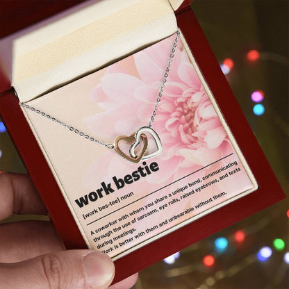 Work Bestie Interlocking Hearts Necklace