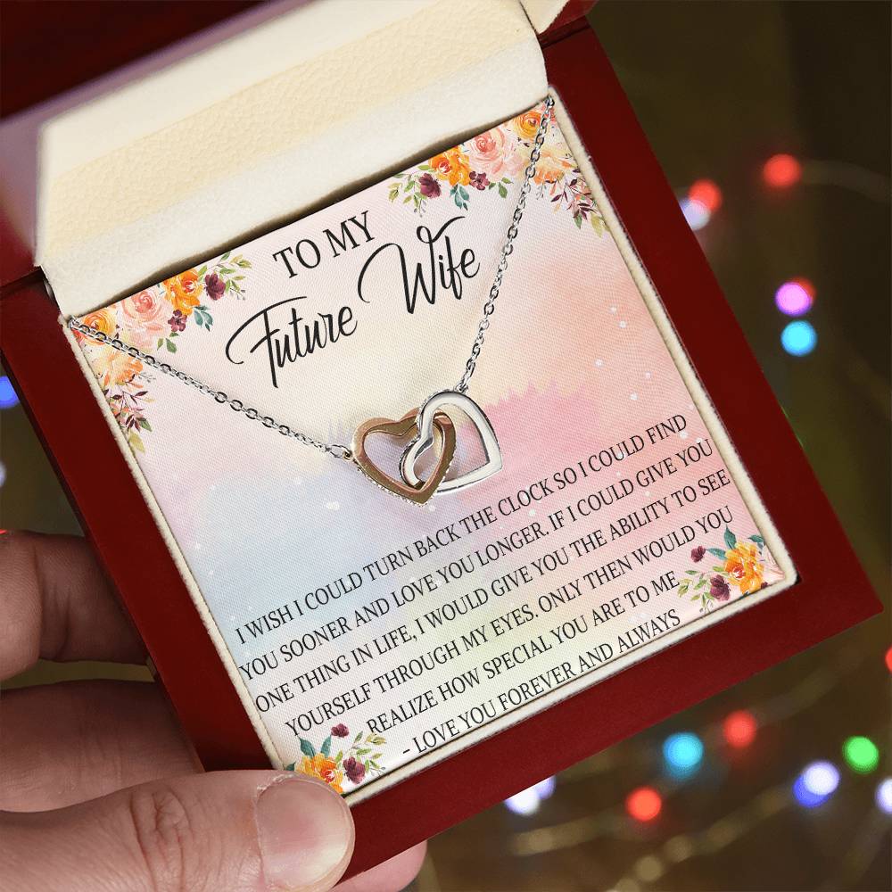 Future Wife Necklace To My Future Wife Interlocking Hearts Necklace Future Wife Birthday Gift Girlfriend Necklace Girlfriend Necklace