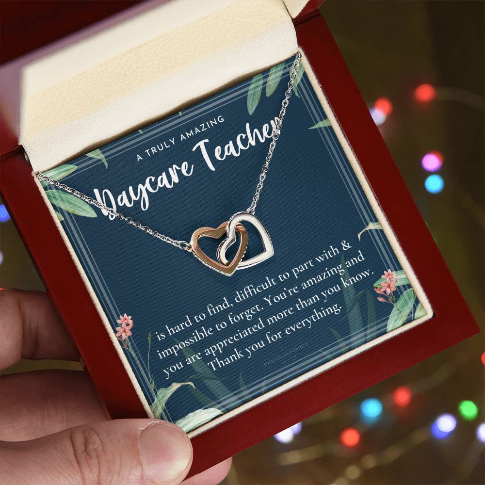 Daycare Teacher Gift For Daycare Provider Gifts Daycare Thank You Gifts Preschool Teacher Gift Thank You Gift Daycare Interlocking Hearts Necklace