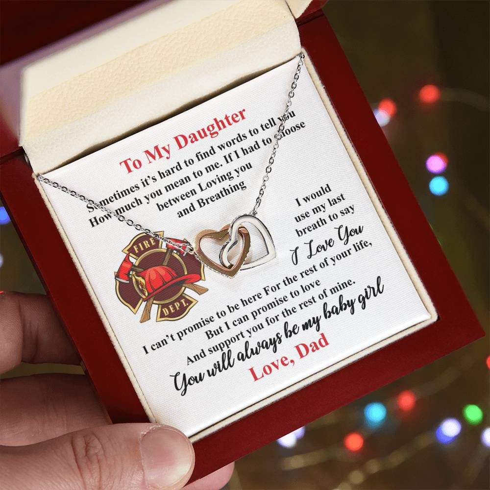Firefighter'S Daughter - Interlocking Heart Necklace Interlocking Hearts Necklace