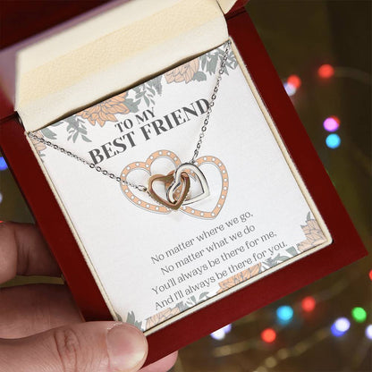Alway Be There Best Friend Necklace Interlocking Hearts Necklace
