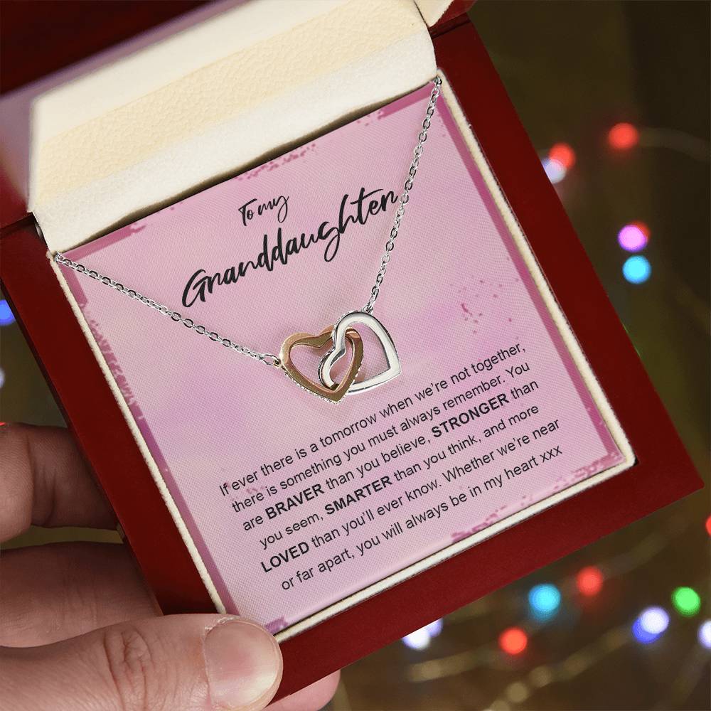 You'Ll Always Be In My Heart Interlocking Hearts Necklace Gift For Granddaughter