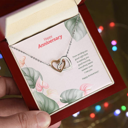 Anniversary Edition Sweeter Since I Met You - Interlocking Hearts Necklace