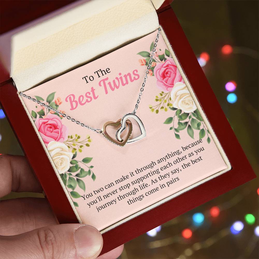 Best Birthday Gift For Twin Sisters Interlocking Hearts Necklace