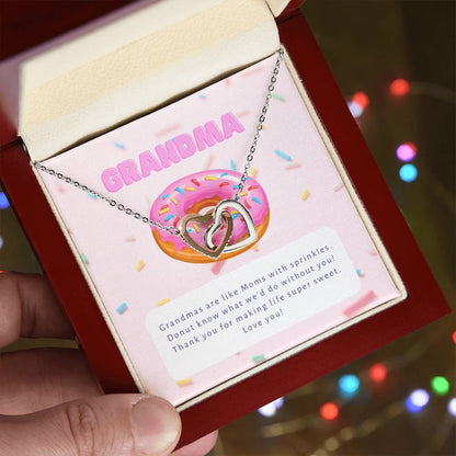 Donut Know What We'D Do Without You Interlocking Hearts Necklace