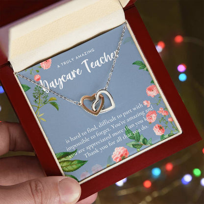 Daycare Teacher Gift For Daycare Provider Gifts Daycare Thank You Gifts Preschool Teacher Gift Thank You Gift Daycare Interlocking Hearts Necklace