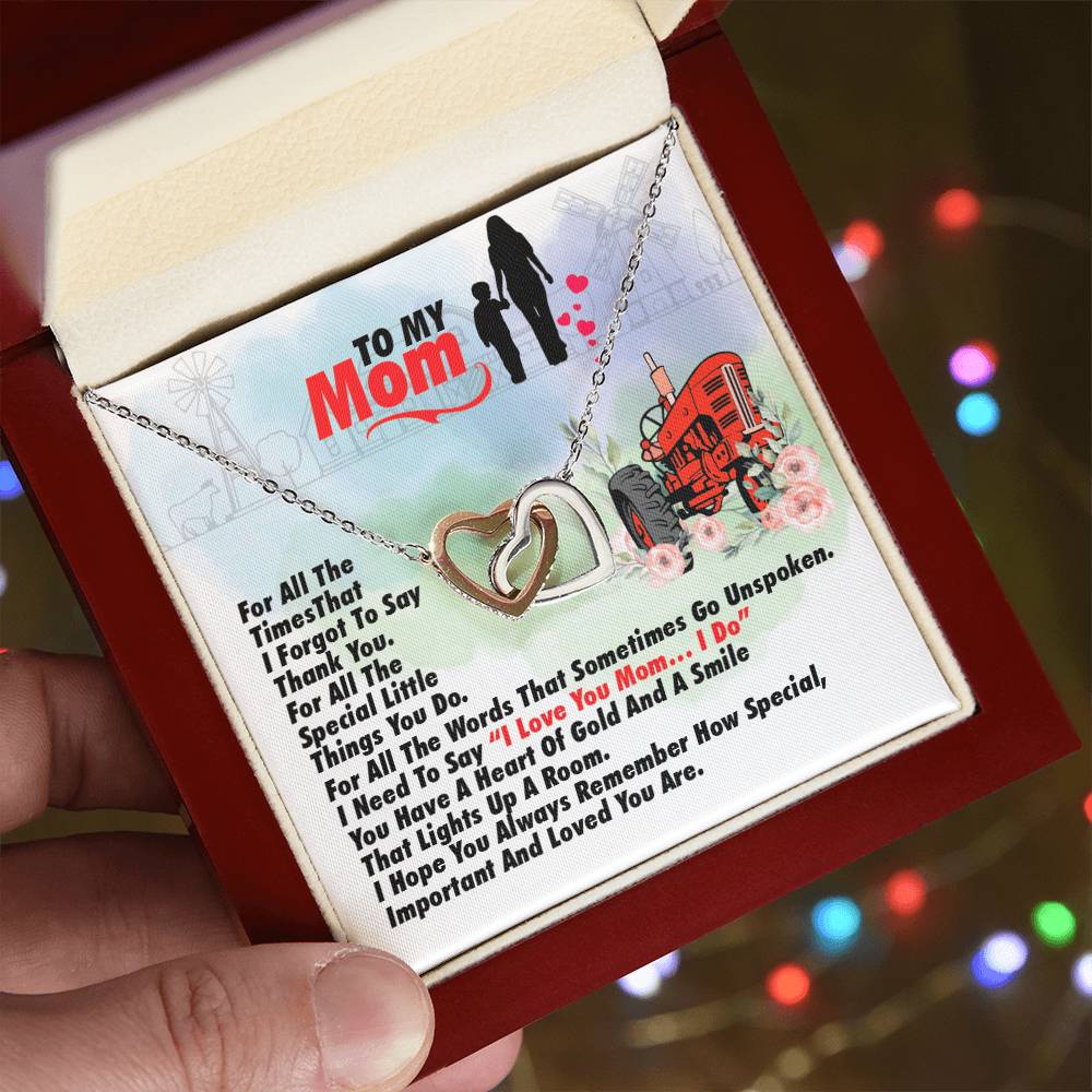 Farmer'S Mom - Interlocking Heart Necklace Interlocking Hearts Necklace