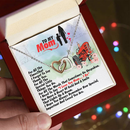 Farmer'S Mom - Interlocking Heart Necklace Interlocking Hearts Necklace