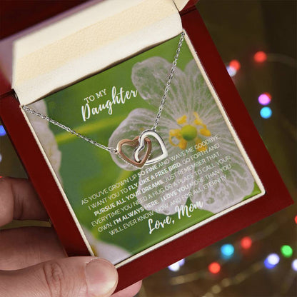 Fly Like A Bird Interlocking Hearts Necklace