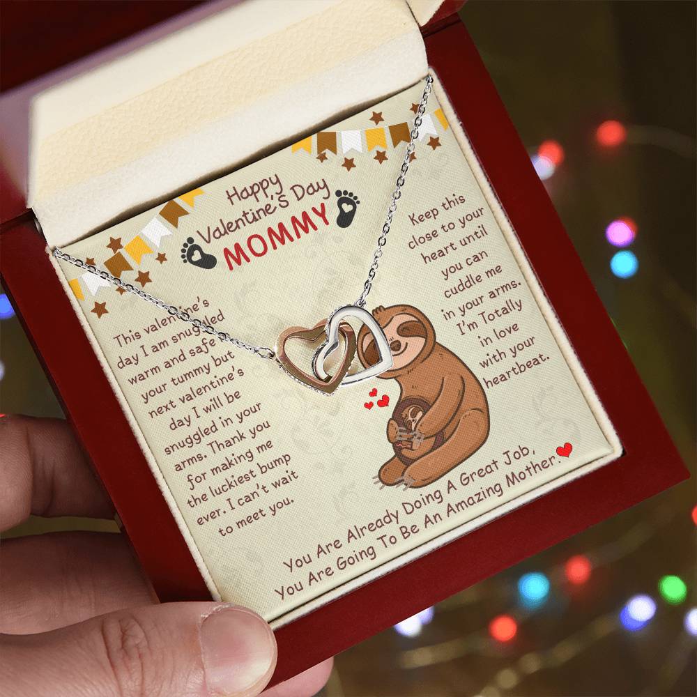 You Are Going To Be An Amazing Mother - Happy Valentine'S Day Mommy - Interlocking Heart Necklace Interlocking Hearts Necklace