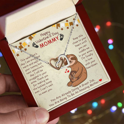 You Are Going To Be An Amazing Mother - Happy Valentine'S Day Mommy - Interlocking Heart Necklace Interlocking Hearts Necklace