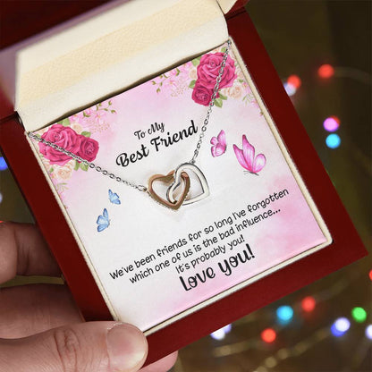 We Are Friends For So Long Heart Necklace Interlocking Hearts Necklace