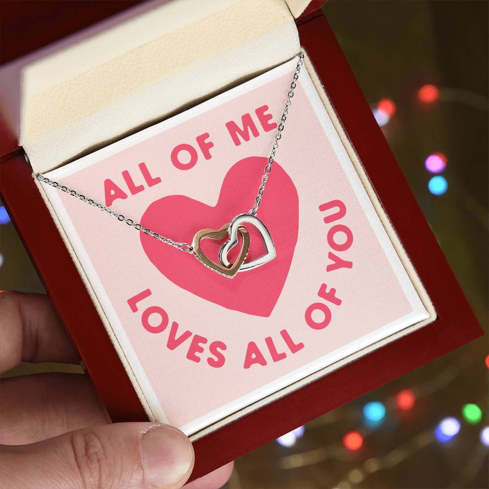 All Of Me Loves All Of You Interlocking Hearts Necklace