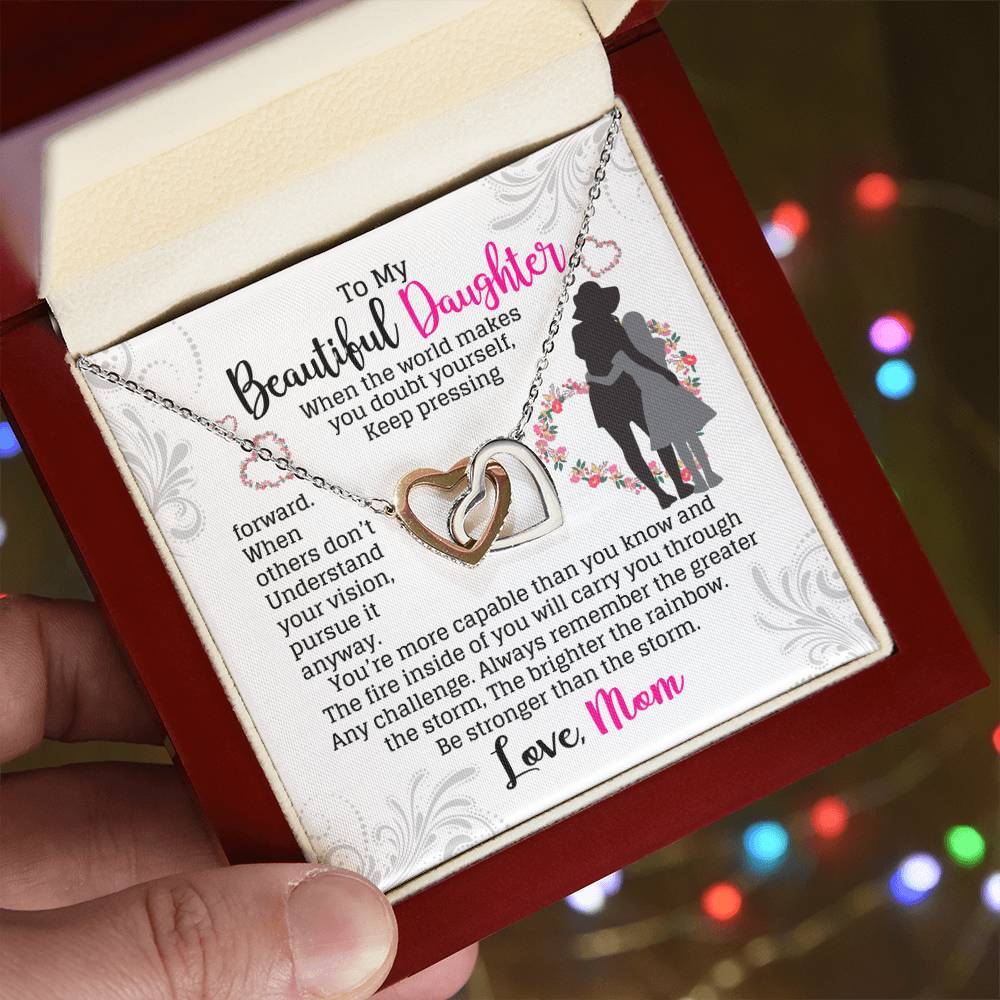 Gift For Daughter - Interlocking Heart Necklace Interlocking Hearts Necklace