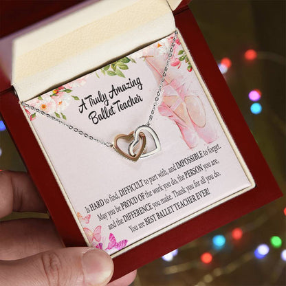 Ballet Teacher Interlocking Hearts Necklace