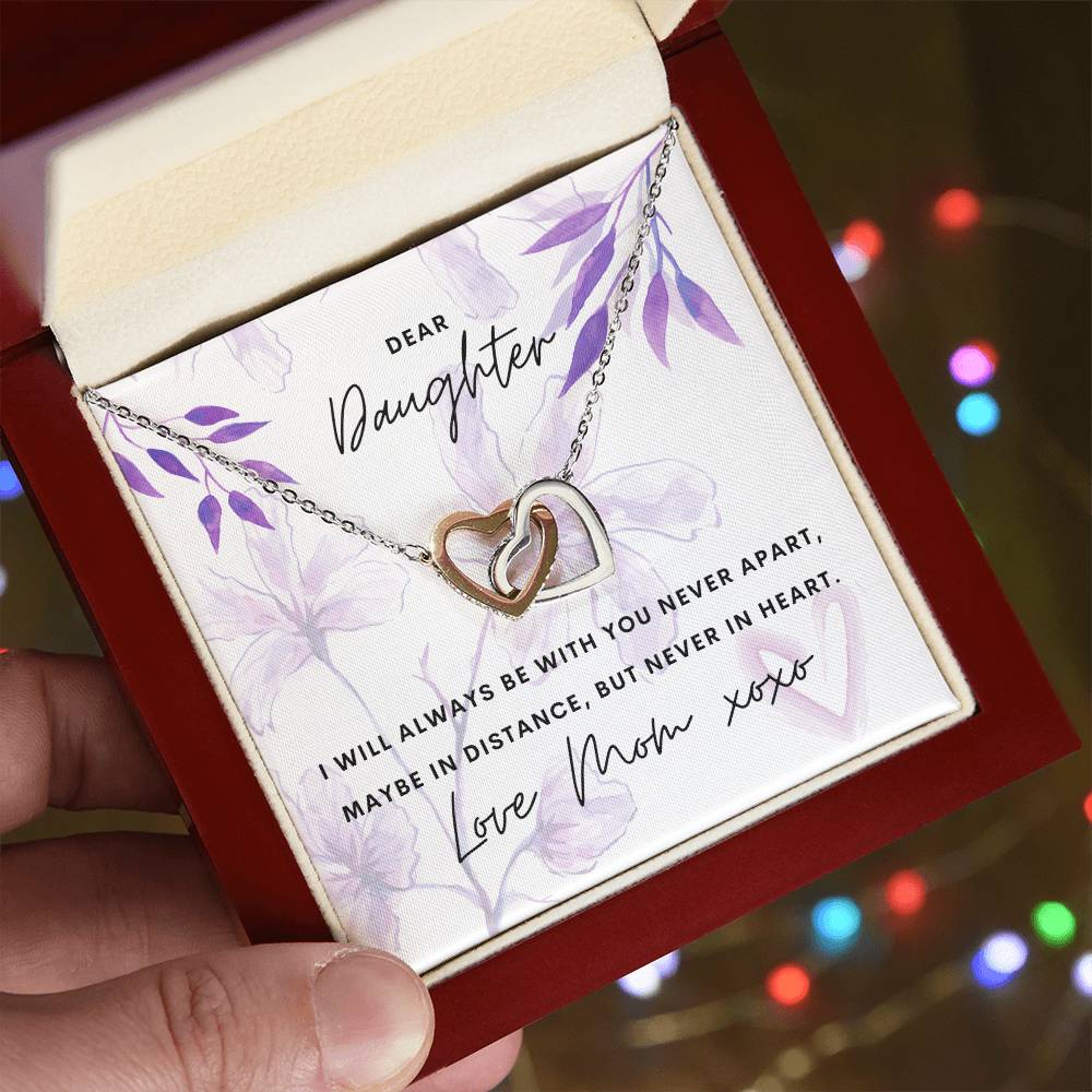Dear Daughter - I Will Always Be With You - Interlocking Hearts Necklace