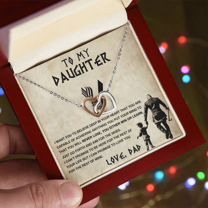 Gift For Daughter - Premium Interlocking Hearts Necklace