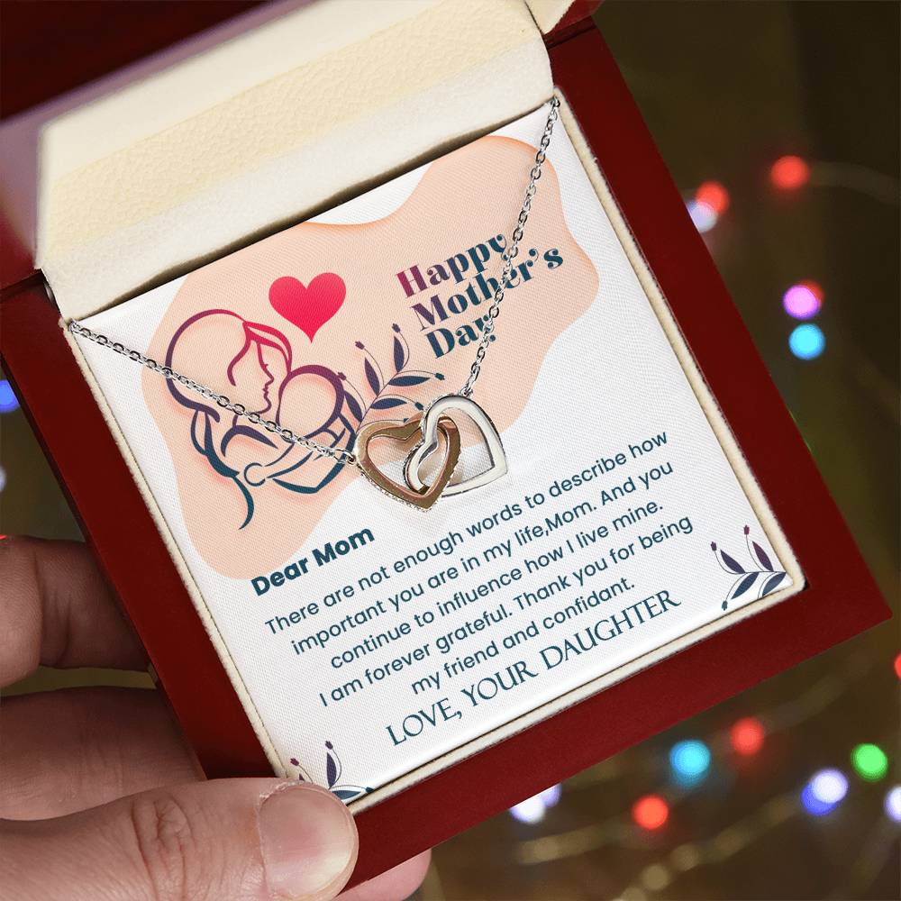 Dear Mom- Mother'S Day Gift- Perfect Gift For Mom Interlocking Hearts Necklace