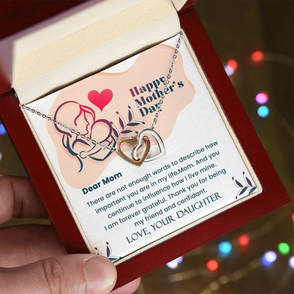 Dear Mom- Mother'S Day Gift- Perfect Gift For Mom Interlocking Hearts Necklace