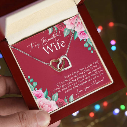 A Beautiful Gift For A Beautiful Wife Interlocking Hearts Necklace
