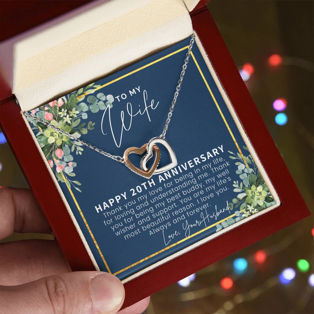 20Th Anniversary Gift For Wife 20 Year Anniversary Gifts 20Th Wedding Anniversary Gift Ideas 20 Year Anniversary Gift For Her Interlocking Hearts Necklace
