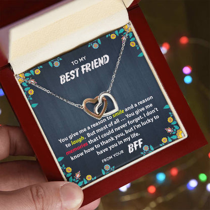Best Friend Memories Interlocking Hearts Necklace