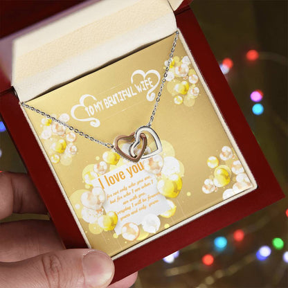 To Wife Interlocking Hearts Necklace