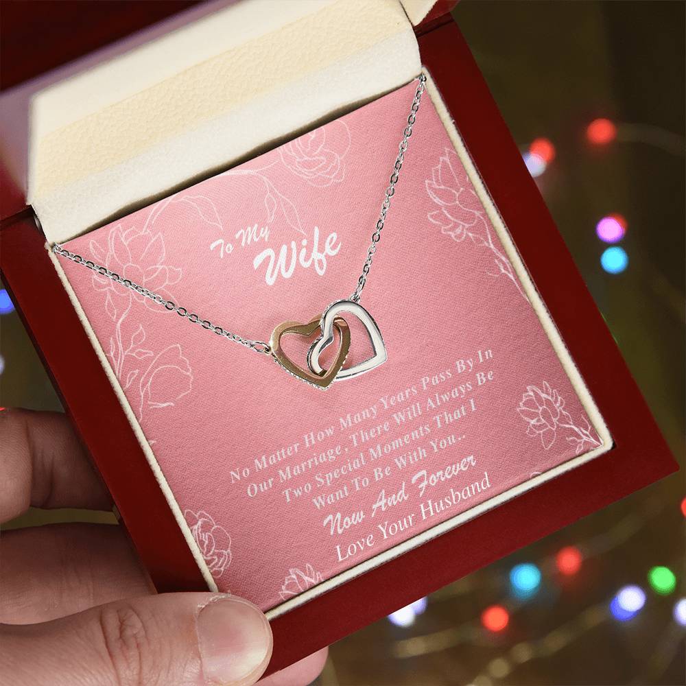 To My Wife Interlocking Hearts Necklace
