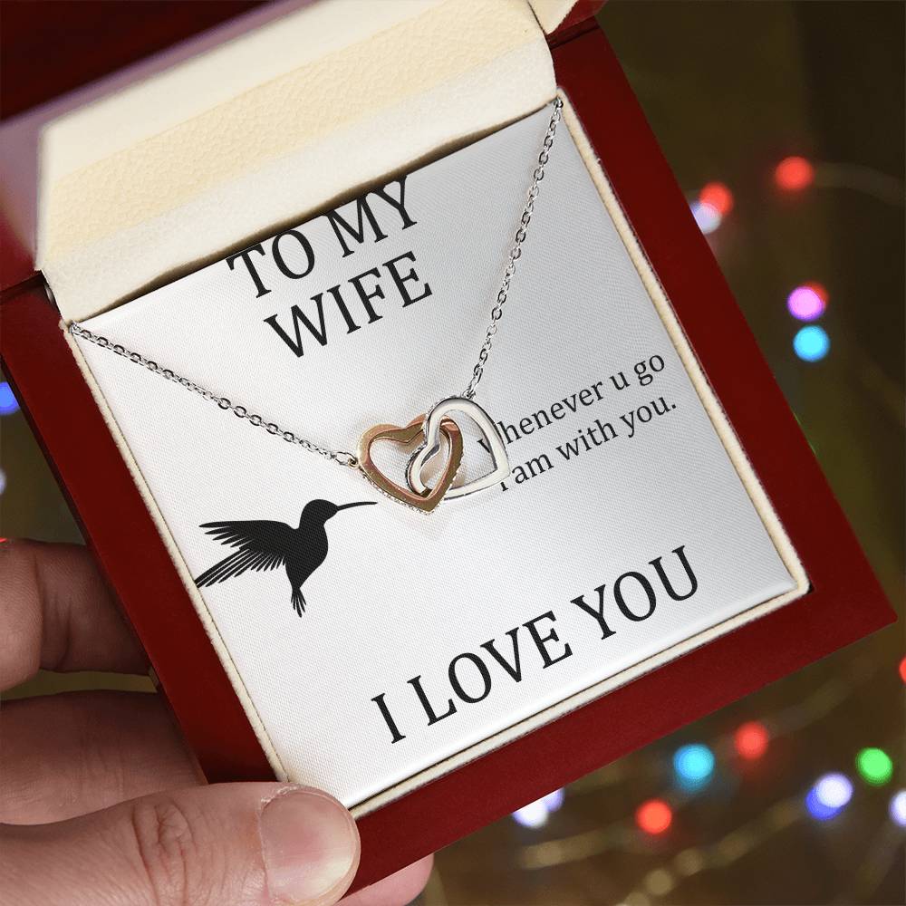 Cool Gift For My Wife Interlocking Hearts Necklace