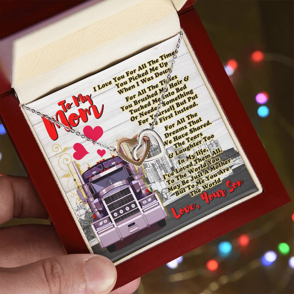 Trucker'S Mom- Interlocking Heart Necklace Interlocking Hearts Necklace