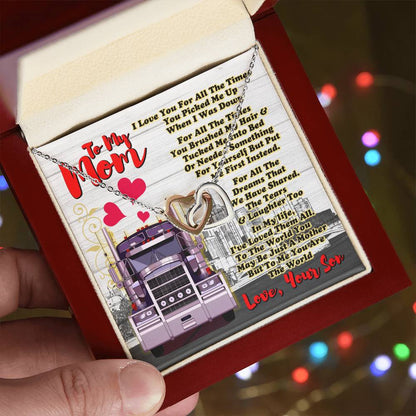 Trucker'S Mom- Interlocking Heart Necklace Interlocking Hearts Necklace