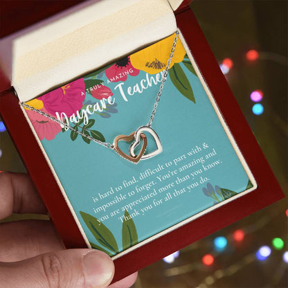 Daycare Teacher Gift For Daycare Provider Gifts Daycare Thank You Gifts Preschool Teacher Gift Thank You Gift Daycare Interlocking Hearts Necklace