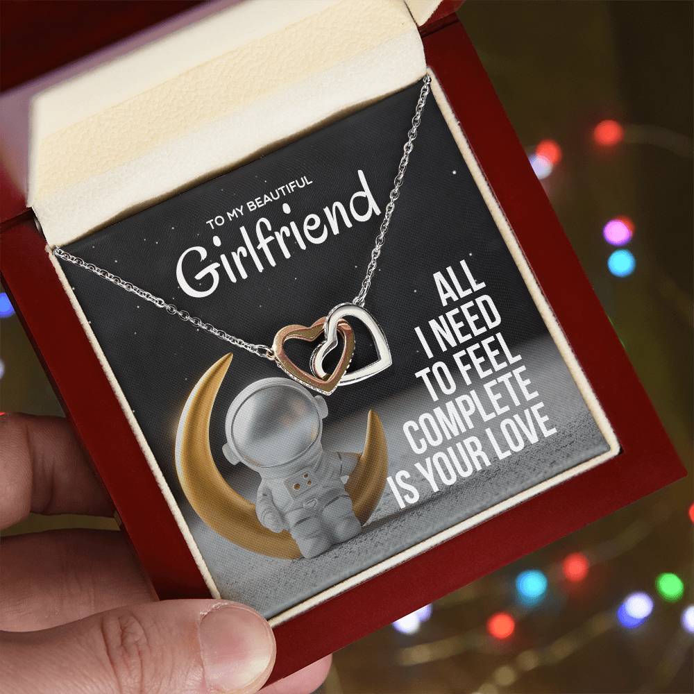 All I Need Is Your Love -Two Hearts Necklace Interlocking Hearts Necklace