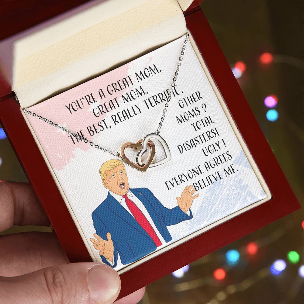 You Are A Great ! Interlocking Hearts Necklace