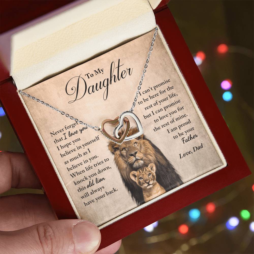 Daughter - Proud Of You - Necklace Interlocking Hearts Necklace