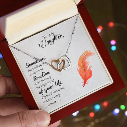 Collection Daughter -Sometimes The Smallest Step In The Right Direction - Interlocking Hearts Necklace