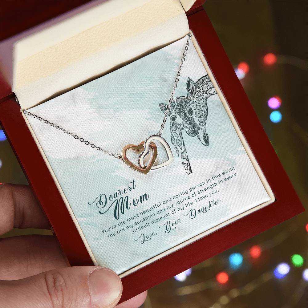 Dearest Mom- You'Re The Most Beautiful Interlocking Hearts Necklace