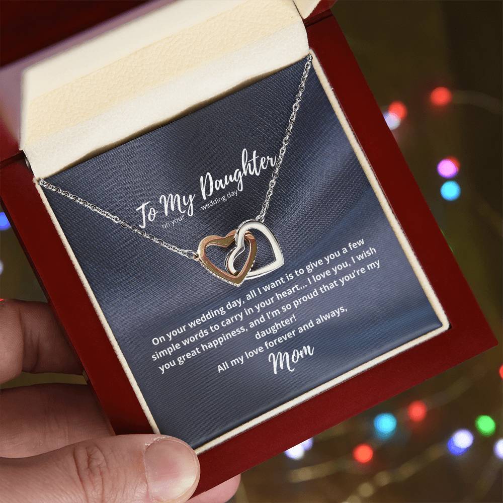 Gift For Daughter On Wedding Day From Mother - Interlocking Hearts Necklace