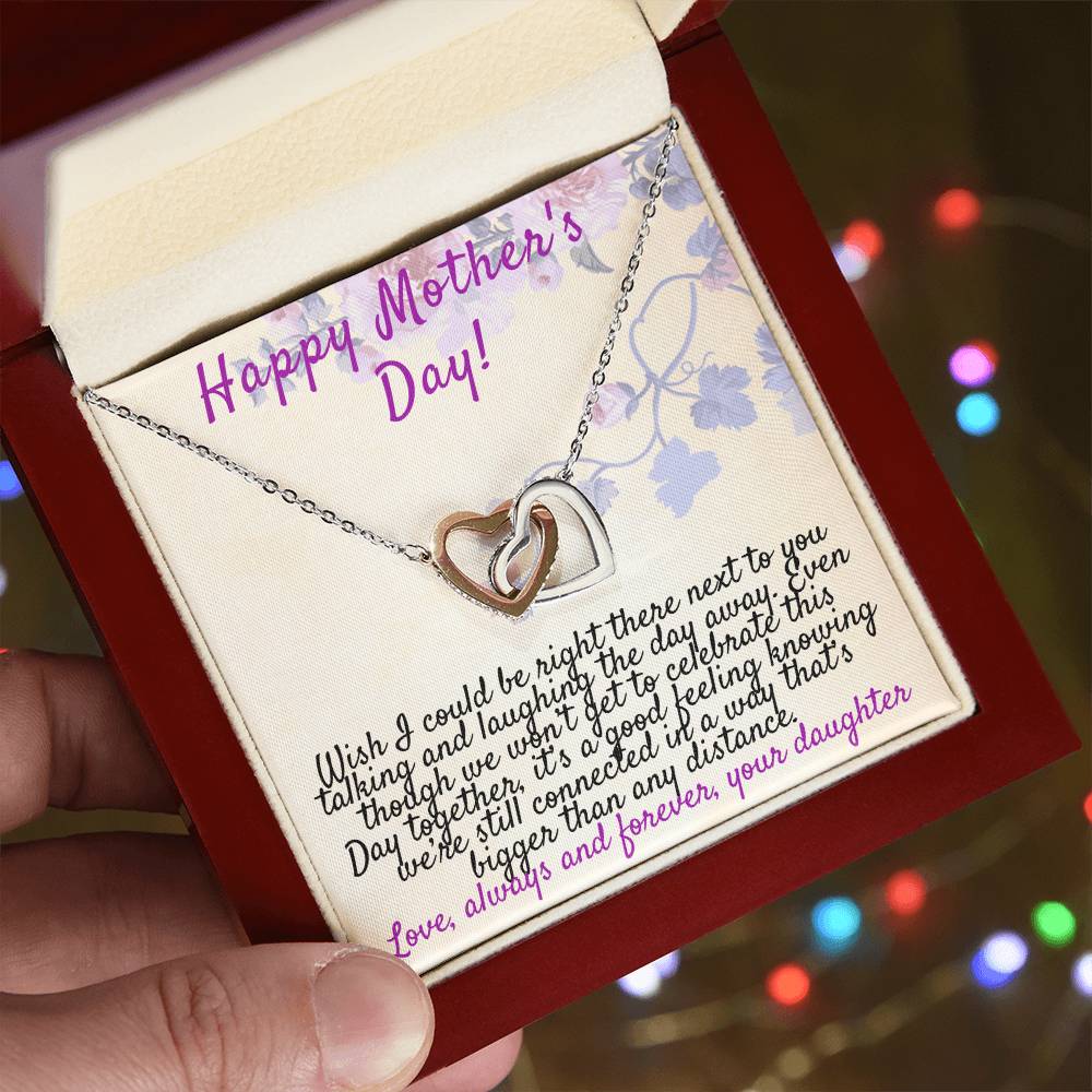 Two Hearts Of Mother And Daughter Interlocking Hearts Necklace