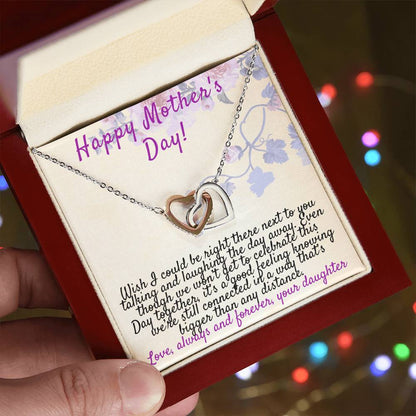 Two Hearts Of Mother And Daughter Interlocking Hearts Necklace