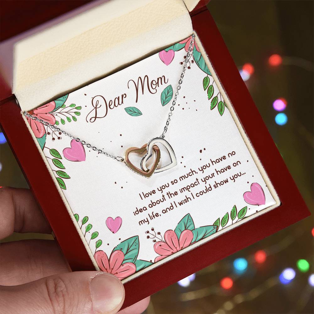 Beautiful Gift To To My Wonderful Mom - We Are Two Heart Together Interlocking Hearts Necklace