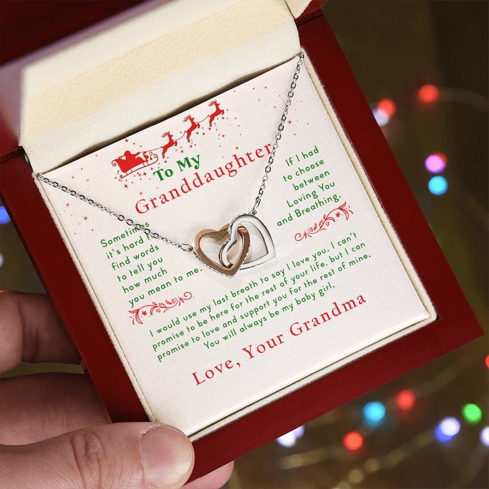 Collection Granddaughter - Christmas - Gift From Grandma Interlocking Hearts Necklace