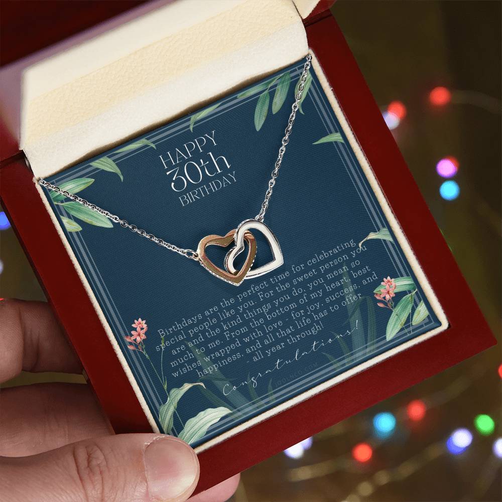30Th Birthday Gifts For Women Necklace For Her 3 Decade Jewelry 30 Years Old 30Th Birthday Gift Necklace Jewelry Gift For Her Interlocking Hearts Necklace