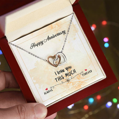 To My Wife Interlocking Hearts Necklace